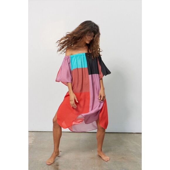 Mara Hoffman Other - Mara Hoffman Swim Lula Mesa Color Block Cover Up Size Small